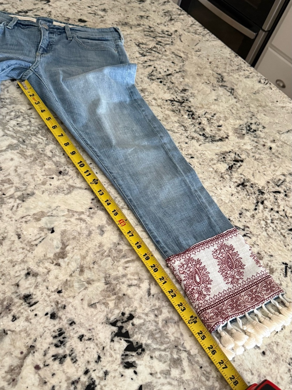 Pilcro & The Letterpress Hyphen Mid-Rise Bandana Tassel Boyfriend Jean 27 - Picture 11 of 16